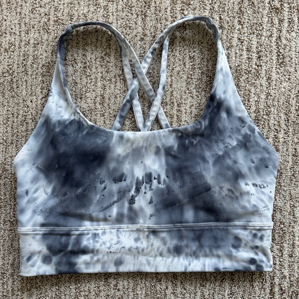 lululemon athletica Energy Longline Bra *Shibori Navy/White Size 6 NWOT